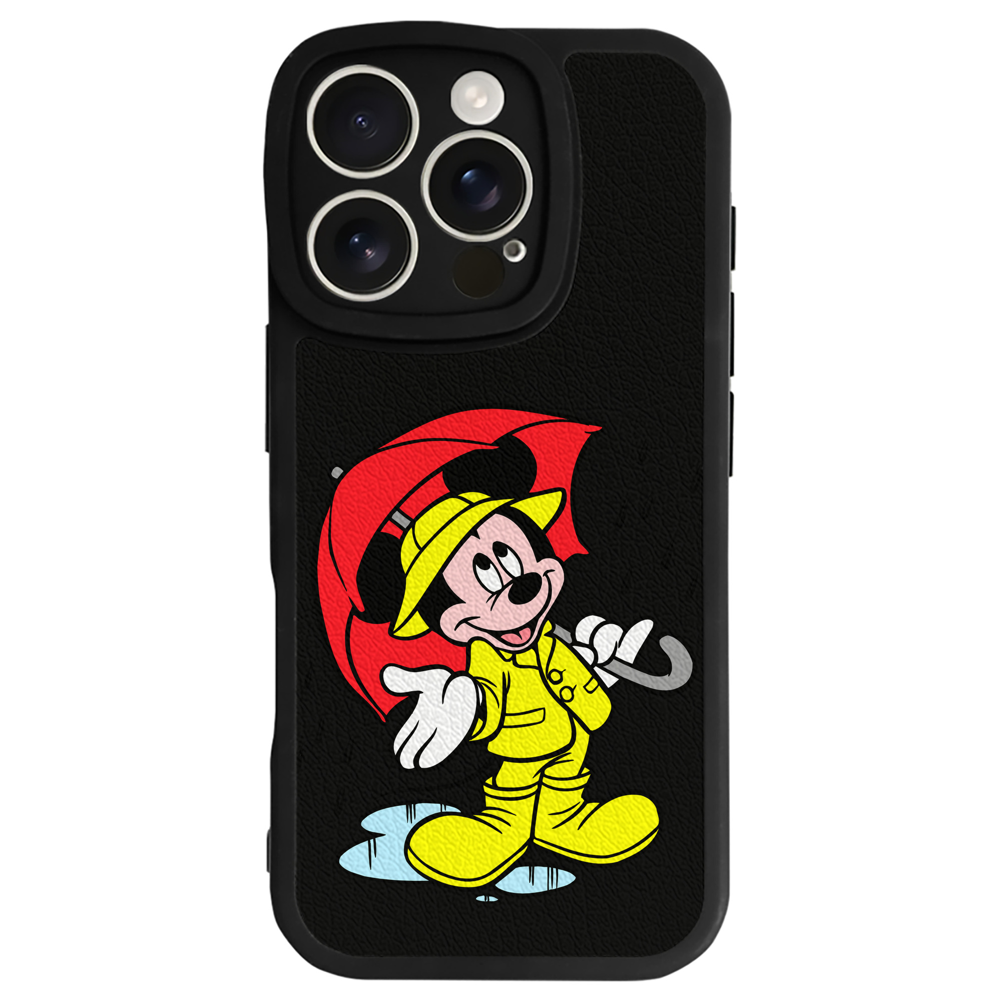 （画像用） ミッキーマウス Mickey Mouse 【iPhone 16シリーズ対応】シリコンスマホケース（レザー調） 材質：シリコン